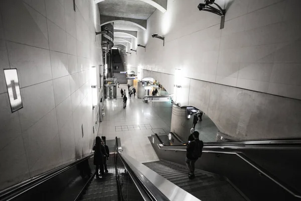 París Francia Octubre 2016 Interior Estación Francois Mitterrand Rer Transporte —  Fotos de Stock