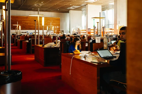 Paris Frankrike Oktober 2016 Arbetsplats Berömda Labrouste Föreläsningssalen Franska Nationalbiblioteket — Stockfoto