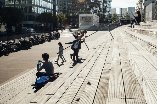 Paris França Outubro 2016 Torres Biblioteca Nacional Francesa Paris Escadas — Fotografia de Stock