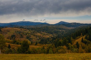 Karpat dağlarında güzel bir sonbahar başlangıcı, Ukrayna