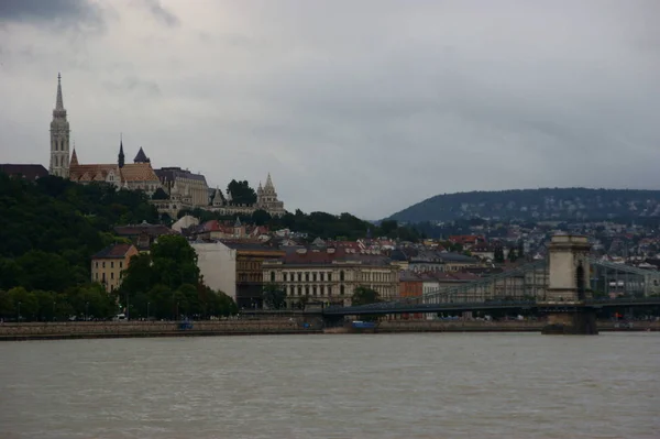 Történelmi Épületek Egy Napfényes Nap Budapest Belvárosában Magyarország — Stock Fotó