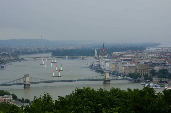 Edifícios Históricos Dia Ensolarado Centro Budapeste Hungria — Fotografia de Stock