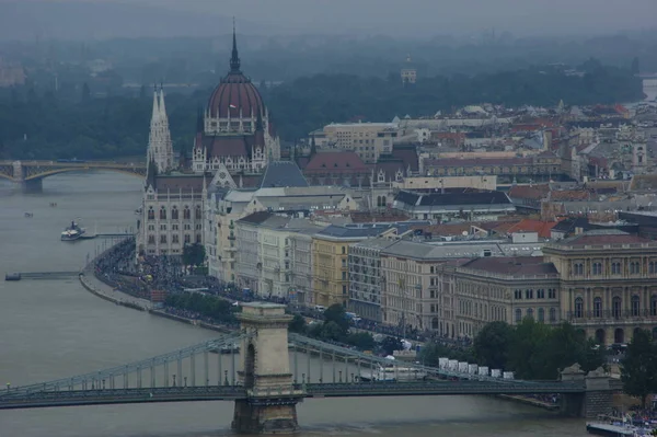 Edificios Históricos Día Soleado Budapest Centro Hungría —  Fotos de Stock