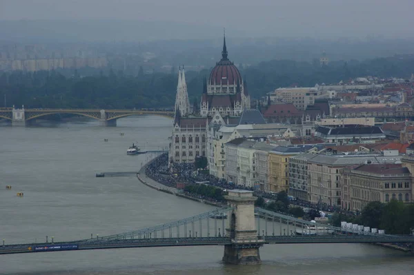 Edificios Históricos Día Soleado Budapest Centro Hungría —  Fotos de Stock