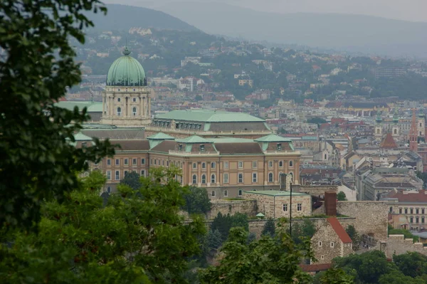 Historical Buildings Sunny Day Budapest Downtown Hungary — Stock Photo, Image