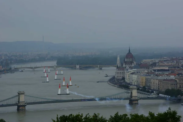 Edifícios Históricos Dia Ensolarado Centro Budapeste Hungria — Fotografia de Stock