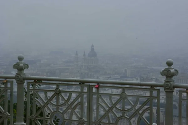 Historiska Byggnader Solig Dag Budapest Centrum Ungern — Stockfoto