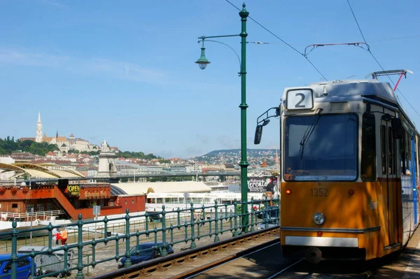 Historical Buildings Sunny Day Budapest Downtown Hungary — Stock Photo, Image