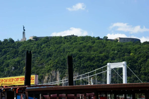 Historiska Byggnader Solig Dag Budapest Centrum Ungern — Stockfoto