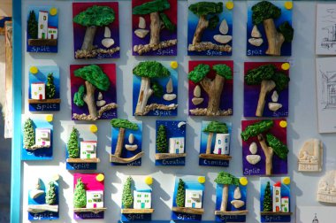 Diocleziano Split şehir merkezinde, Hırvatistan Adriatc Denizi, tarihi binalar