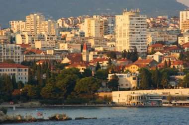 Diocleziano Split şehir merkezinde, Hırvatistan Adriatc Denizi, tarihi binalar