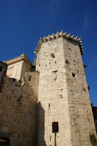 Diocleziano Split Şehir Merkezinde Hırvatistan Adriatc Denizi Tarihi Binalar — Stok fotoğraf