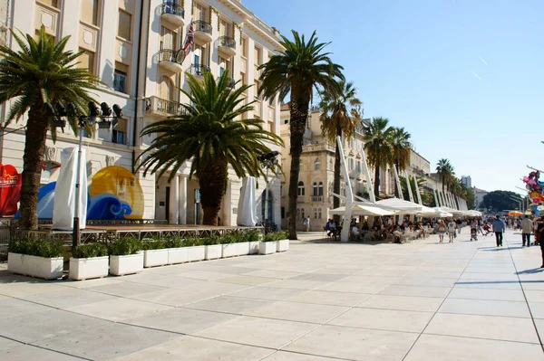 Diocleziano Split Şehir Merkezinde Hırvatistan Adriatc Denizi Tarihi Binalar — Stok fotoğraf