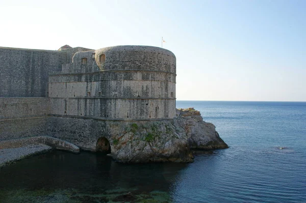 stock image Historical ancient buildings inside walls of Dubrovnik in Croatia