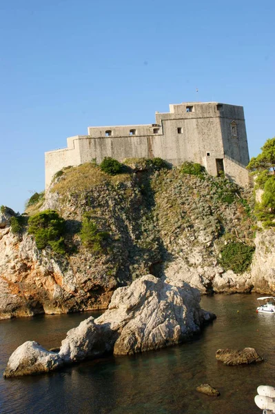 Bâtiments Historiques Anciens Intérieur Des Murs Dubrovnik Croatie — Photo