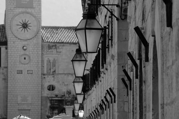 Edifícios Antigos Históricos Dentro Das Paredes Dubrovnik Croácia — Fotografia de Stock