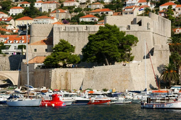 Bâtiments Historiques Anciens Intérieur Des Murs Dubrovnik Croatie — Photo