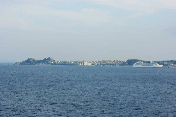 Yeni Kale Tarihi Binaların Adası Corf Yunanca — Stok fotoğraf