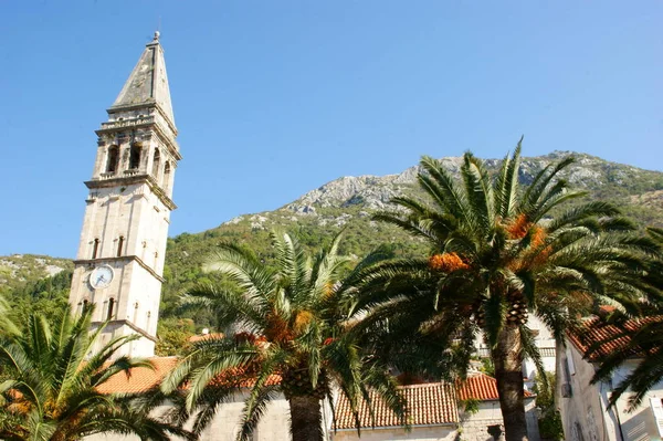 Oude Gebouwen Historische Muren Van Grootste Fjord Adriatische Zee Kotor — Stockfoto