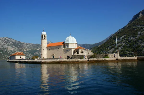 Oude Gebouwen Historische Muren Van Grootste Fjord Adriatische Zee Kotor — Stockfoto