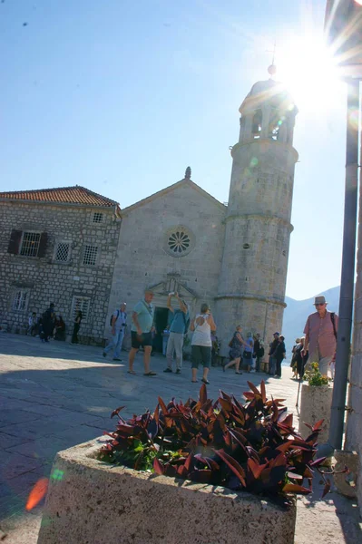 Bâtiments Anciens Murs Historiques Grand Fjord Mer Adriatique Kotor — Photo