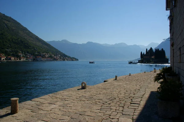 Oude Gebouwen Historische Muren Van Grootste Fjord Adriatische Zee Kotor — Stockfoto