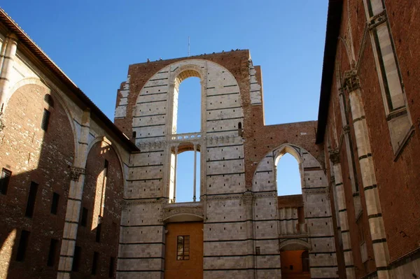 Antichi Edifici Medioevali Della Città Siena Toscana — Foto Stock