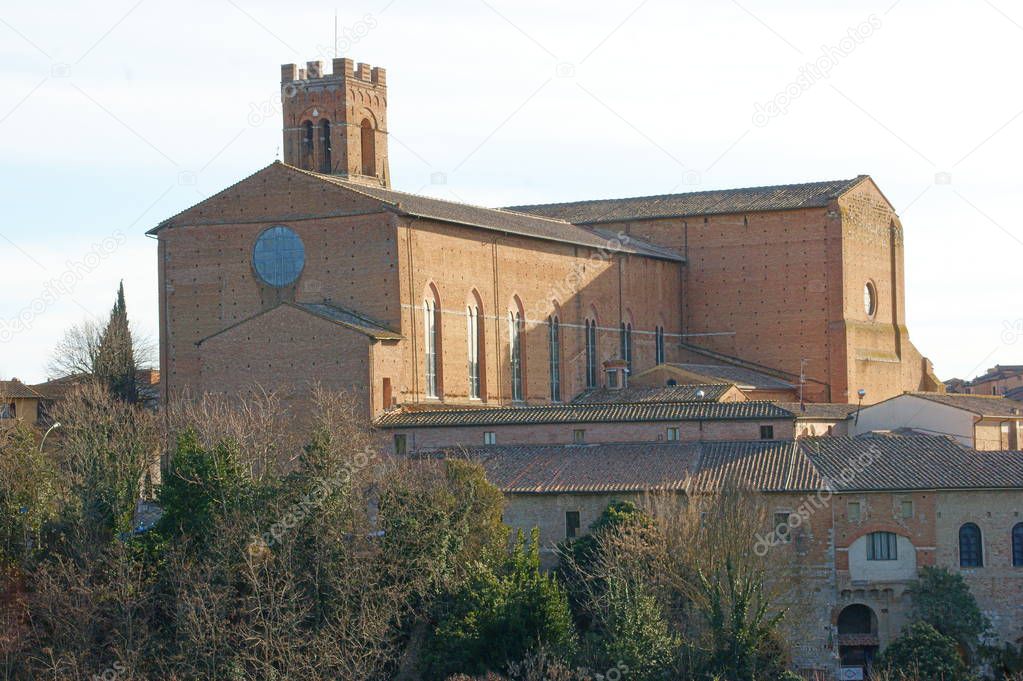 Ancient buildings of medievil town of Siena in tuscany