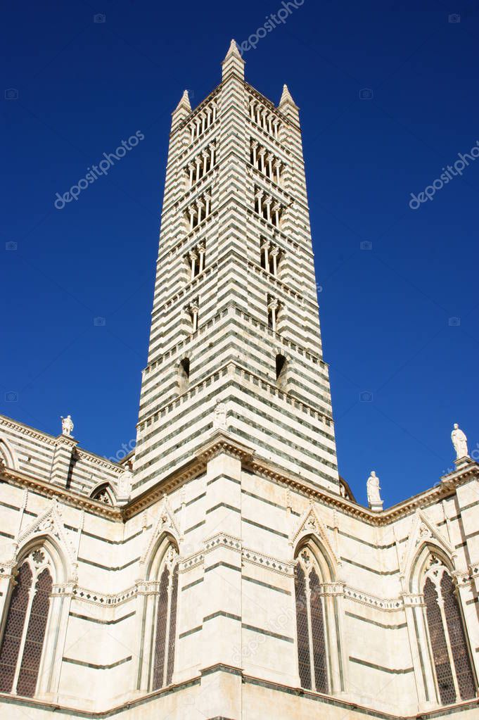Ancient buildings of medievil town of Siena in tuscany