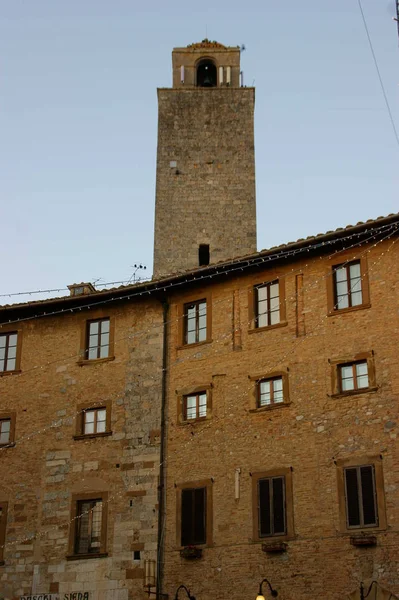 Edifícios Antigos Cidade Média San Giminiano Toscana — Fotografia de Stock
