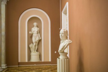 Gomel, Belarus - 09 Temmuz 2015: İç in Palace of Rumyantsev - Paskevich Gomel Şehir Park, Beyaz Rusya
