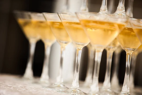 Pyramid Wineglasses White Sparkled Wine Event — Stock Photo, Image