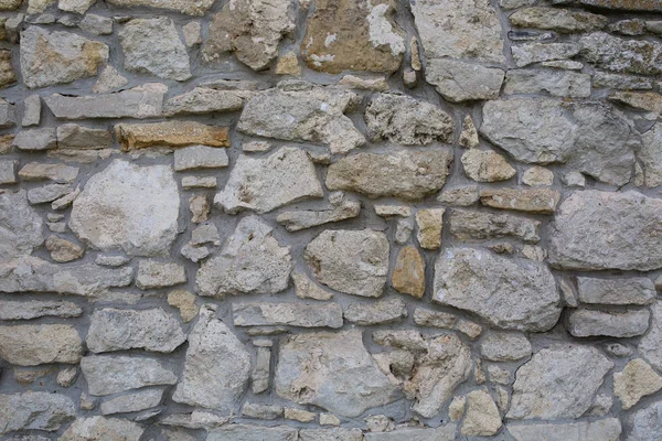 Old Wall Made Big Stones Broken Bricks Vintage Rough Blocks — Stock Photo, Image