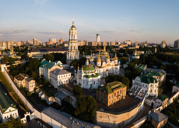 Aerial top view of Kiev Pechersk Lavra, Kyiv, Ukraine