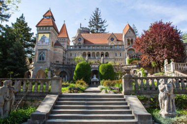 SZEKESFEHERVAR, HUNGARY - April 25, 2018: Bory Var, graceful castle built by one man Bory Jeno in the Szekesfehervar, Hungary clipart