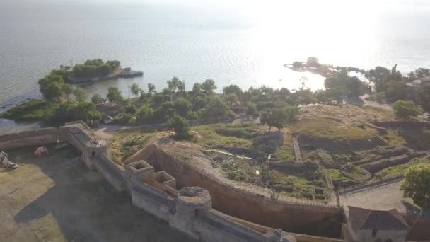 Vista Aérea Desde Dron Hasta Antigua Fortaleza Akkerman Que Encuentra — Vídeo de stock