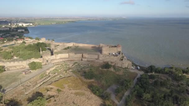 Luftaufnahme Von Der Drohne Zur Antiken Festung Akkerman Die Sich — Stockvideo