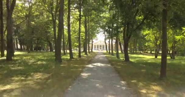 Létání Dron Nad Slavný Ukrajinský Památek Palác Park Ensemble Samchiki — Stock video