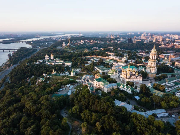 Espectacular Vista Panorámica Aérea Las Iglesias Kiev Pechersk Lavra Monasterio — Foto de Stock