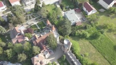  Bory Var, zarif kale bir adam Szekesfehervar, Macaristan içinde Jeno Bory tarafından inşa için havadan görünümü