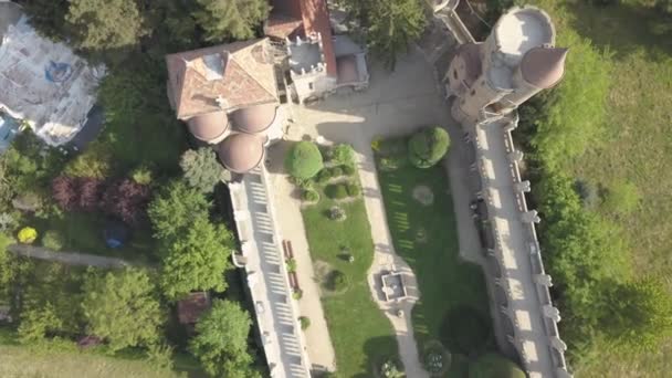 Luftaufnahme Von Bory Var Anmutige Burg Erbaut Von Einem Mann — Stockvideo
