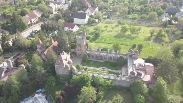 Vedere Aeriană Bory Var Castel Grațios Construit Singur Bory Jeno — Videoclip de stoc