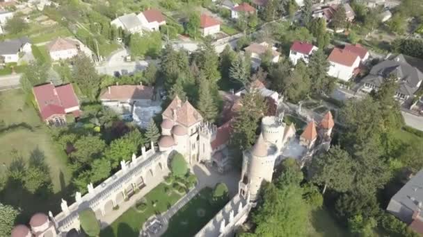 Luchtfoto Bory Var Sierlijke Kasteel Gebouwd Door One Man Bory — Stockvideo