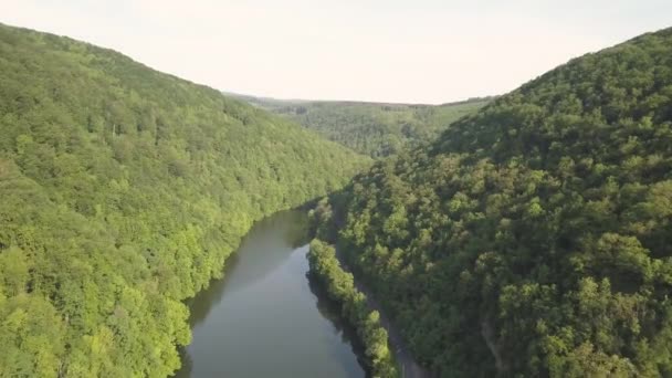 Letecký Pohled Jezero Nedaleko Hradu Lillafured Poblíž Miskolce Východní Části — Stock video