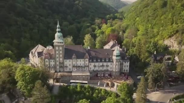 Lillafüred Hungary Kan 2018 Flygfoto Lillafüred Slott Lillafüred Vackraste Naturmiljöer — Stockvideo