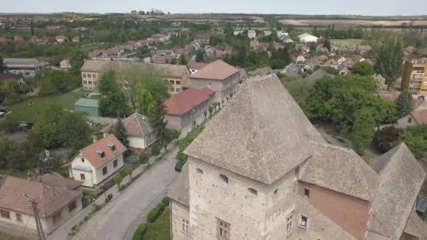 Aerial Drone View Medieval Castle Simontornya Hungary — Stock Video