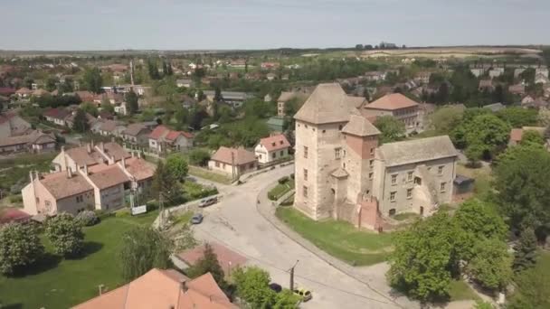 Drone Антена Подання Середньовічного Замку Simontornya Угорщина — стокове відео