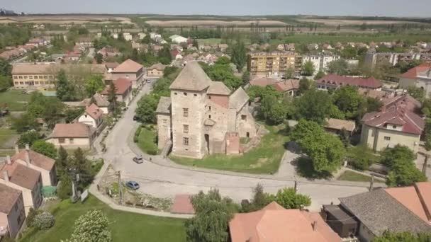 Drone Антена Подання Середньовічного Замку Simontornya Угорщина — стокове відео