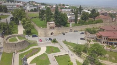 Batonis-Tsikhe kale - Kakhetian kings 17 ve 18 yüzyıllarda sırasında köşkü için havadan görünümü. Telavi. Kaheti bölge. Gürcistan