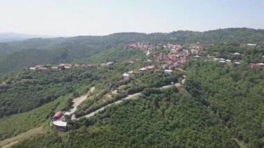 Sighnaghi City - Gürcü kasaba Signagi: Kakheti, Georgia'nın en doğudaki bölgede havadan görünümü. Önemli Merkezi Gürcistan'ın turizm sektörü. Georgia Alazani vadisinde.